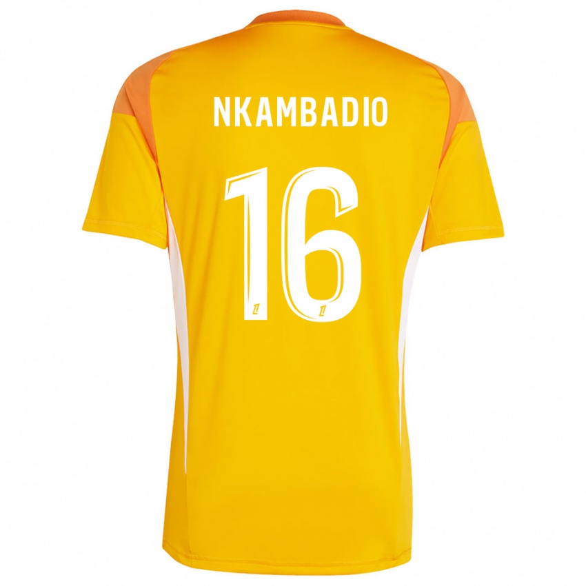 ילדים עובד אנקאמבאדיו #16 כתום בהיר לבן חולצת שוער 2025/26 חולצה קצרה