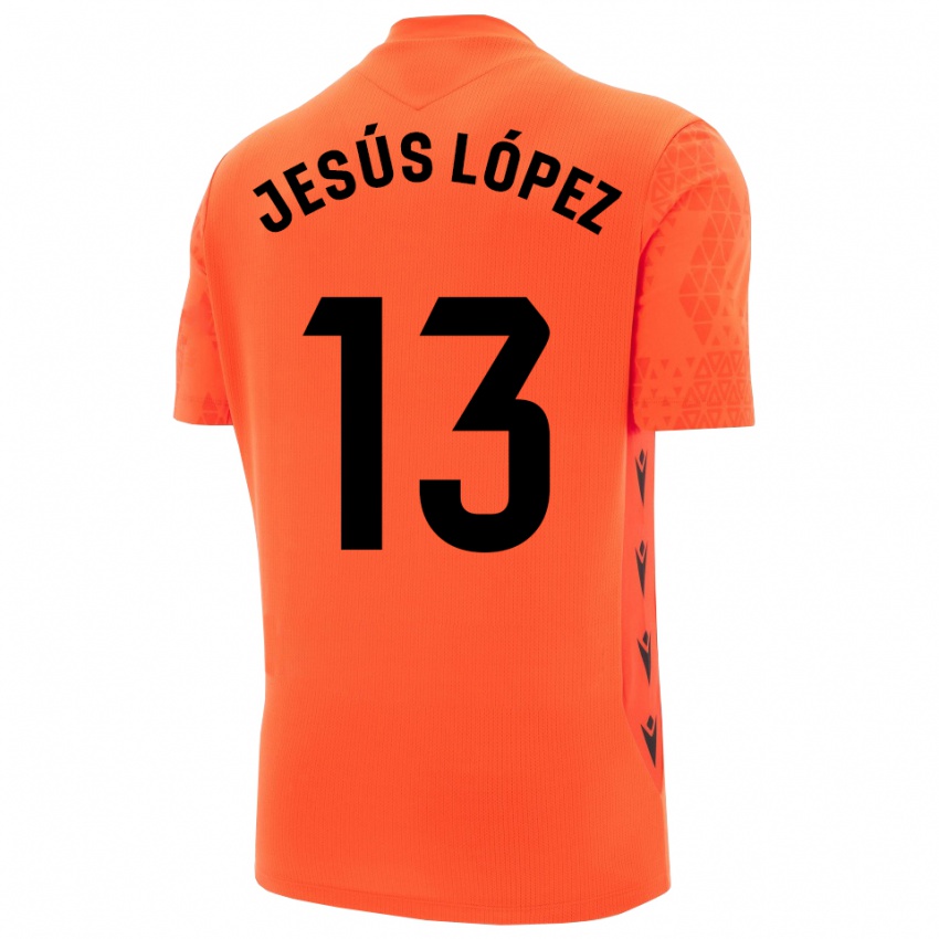 ילדים Jesús López #13 כתום שחור חולצת שוער 2025/26 חולצה קצרה