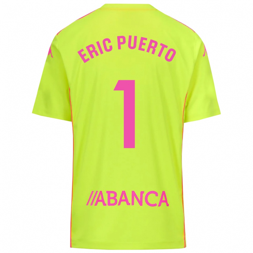 ילדים אריק פוארטו הוארטה #1 ירוק צהוב חולצת שוער 2025/26 חולצה קצרה