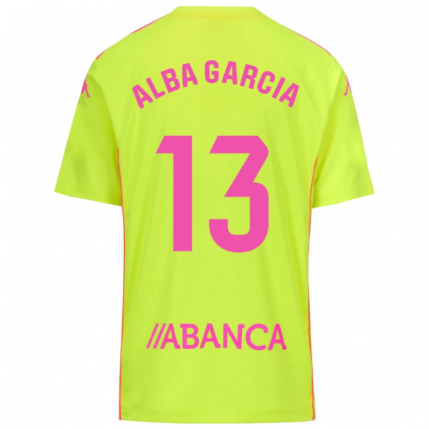 ילדים לוסיה אלבה גרסיה #13 ירוק צהוב חולצת שוער 2025/26 חולצה קצרה