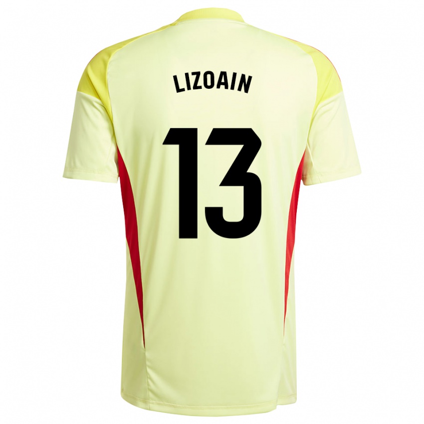 ילדים Raúl Lizoain #13 צהוב אדום בהיר חולצת שוער 2025/26 חולצה קצרה