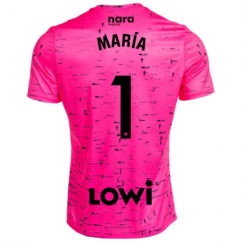 ילדים María Hernández #1 ורוד עמוק שחור חולצת שוער 2025/26 חולצה קצרה