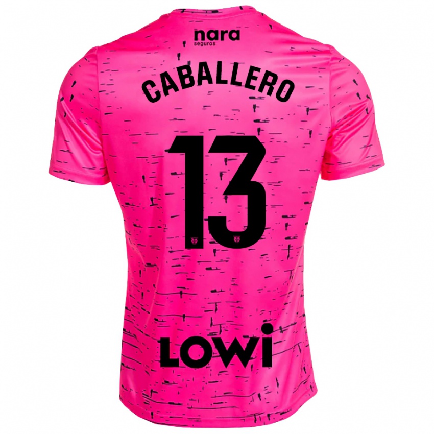 ילדים Hugo Caballero #13 ורוד עמוק שחור חולצת שוער 2025/26 חולצה קצרה