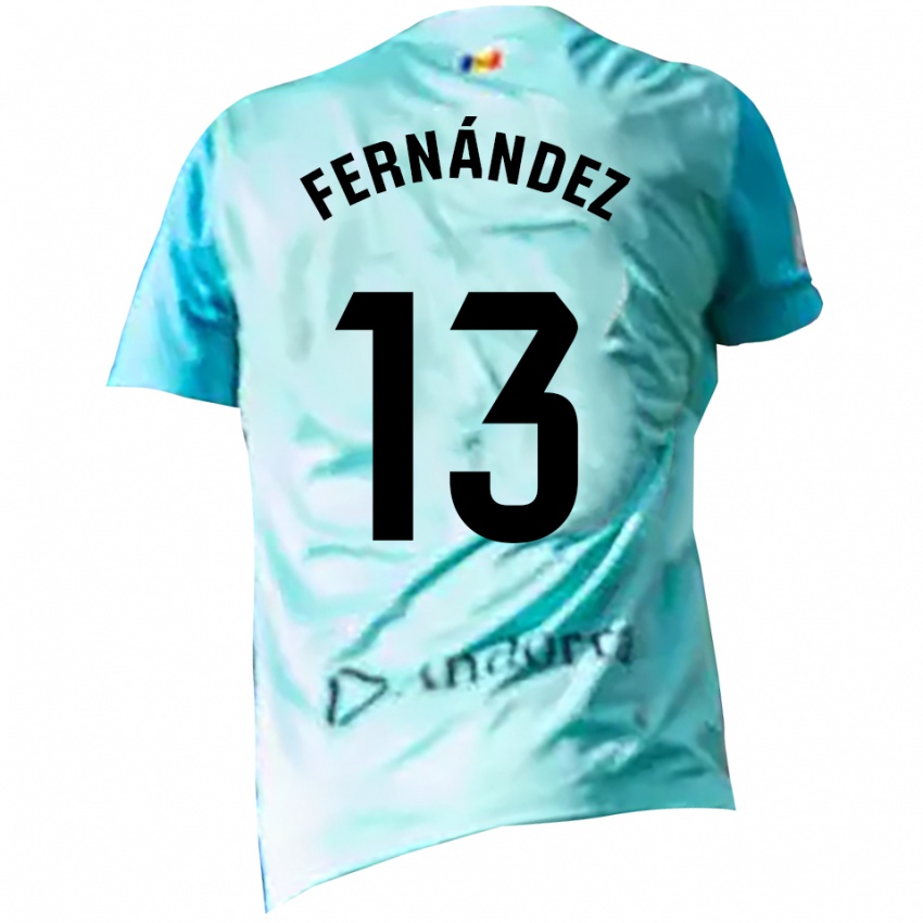 ילדים Ferran Fernández #13 ציאן שחור חולצת שוער 2025/26 חולצה קצרה