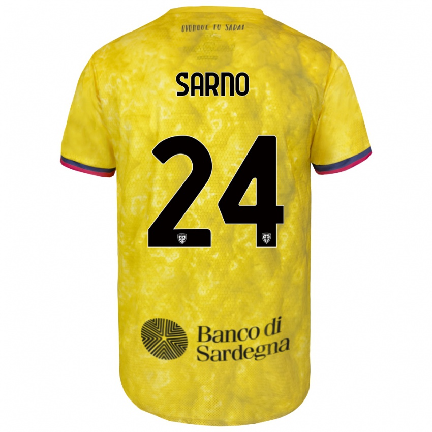 ילדים וינצ'נצו סארנו #24 צהוב שחור חולצת שוער 2025/26 חולצה קצרה