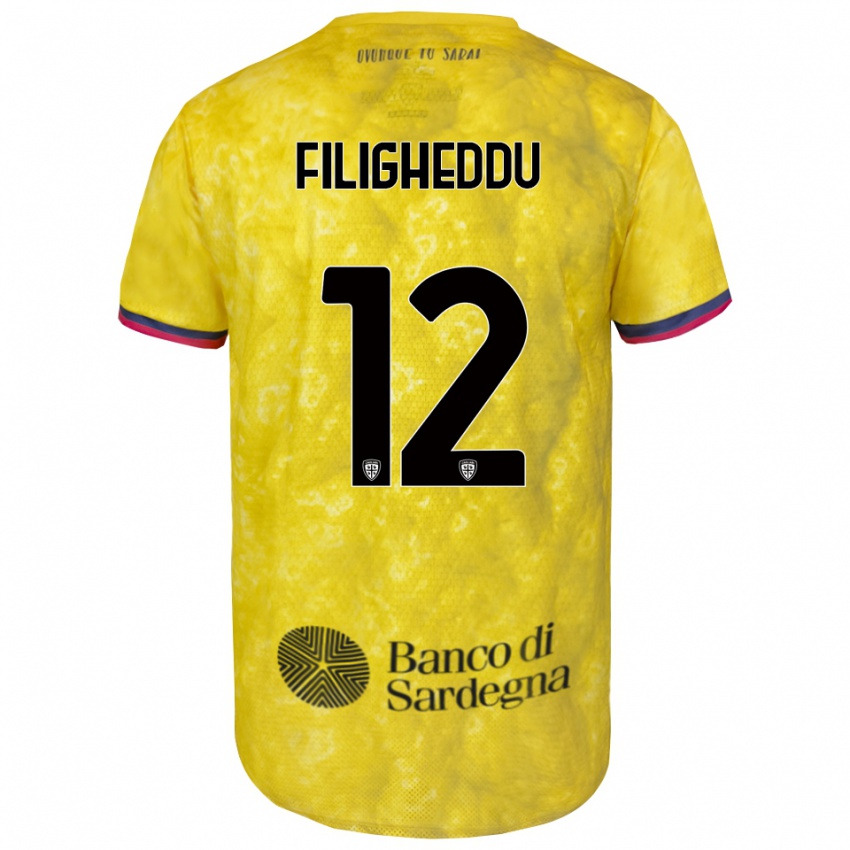 ילדים דניאל פיליגדו #12 צהוב שחור חולצת שוער 2025/26 חולצה קצרה