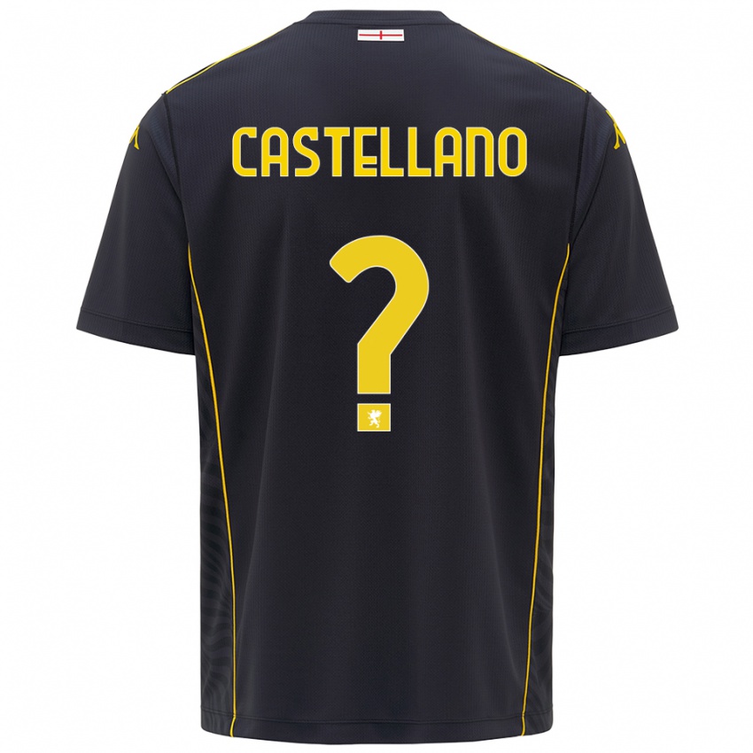 ילדים Cristiano Castellano #0 שחור צהוב חולצת שוער 2025/26 חולצה קצרה