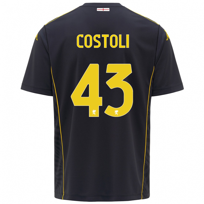 ילדים לורנזו קוסטולי #43 שחור צהוב חולצת שוער 2025/26 חולצה קצרה