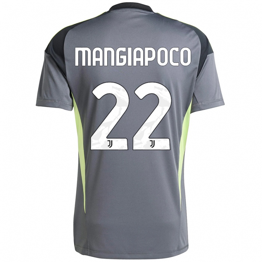 ילדים Stefano Mangiapoco #22 אפור כהה לבן חולצת שוער 2025/26 חולצה קצרה