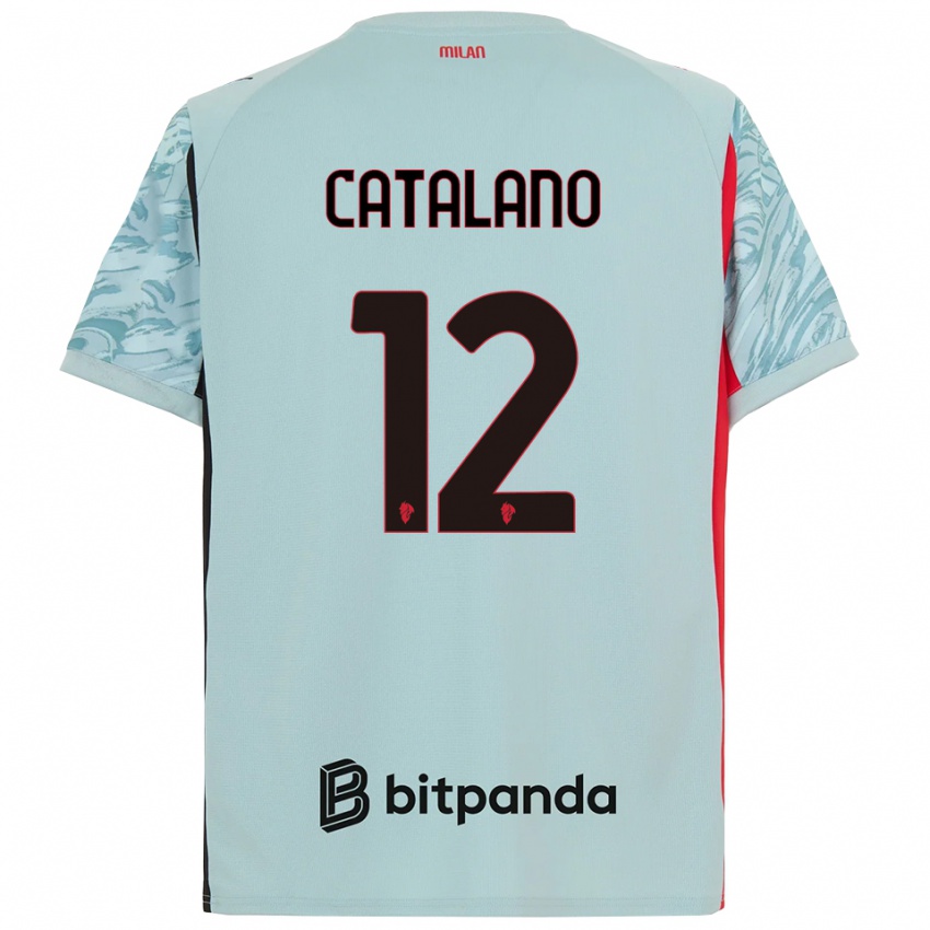 ילדים Alessio Catalano #12 כחול בהיר אדום חולצת שוער 2025/26 חולצה קצרה