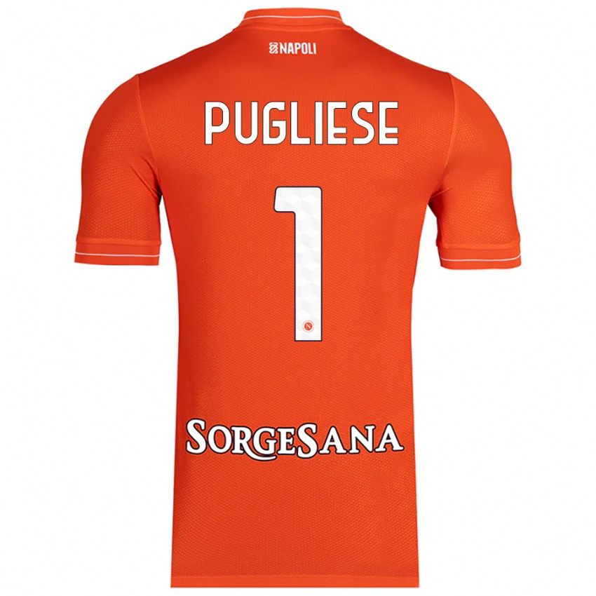 ילדים Claudio Pugliese #1 כתום אדום לבן חולצת שוער 2025/26 חולצה קצרה