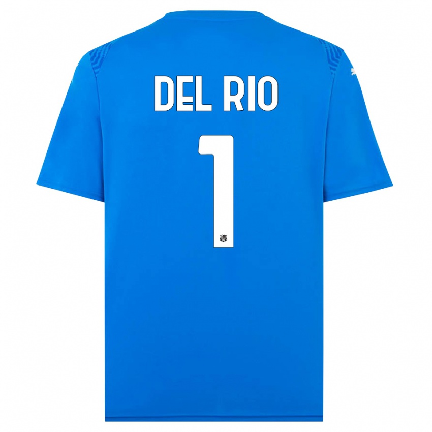 ילדים Davide Del Rio #1 כחול לבן חולצת שוער 2025/26 חולצה קצרה