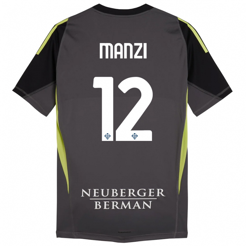 ילדים Federico Manzi #12 שחור ירוק בהיר חולצת שוער 2025/26 חולצה קצרה