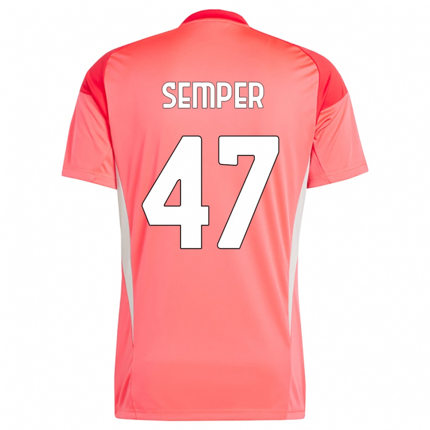 ילדים אדריאן שמפר #47 לבן אדום חולצת שוער 2025/26 חולצה קצרה