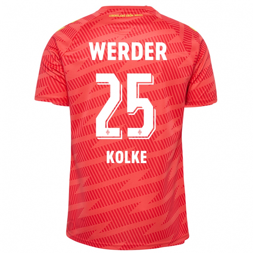 ילדים מרקוס קולקה #25 צהוב אדום חולצת שוער 2025/26 חולצה קצרה