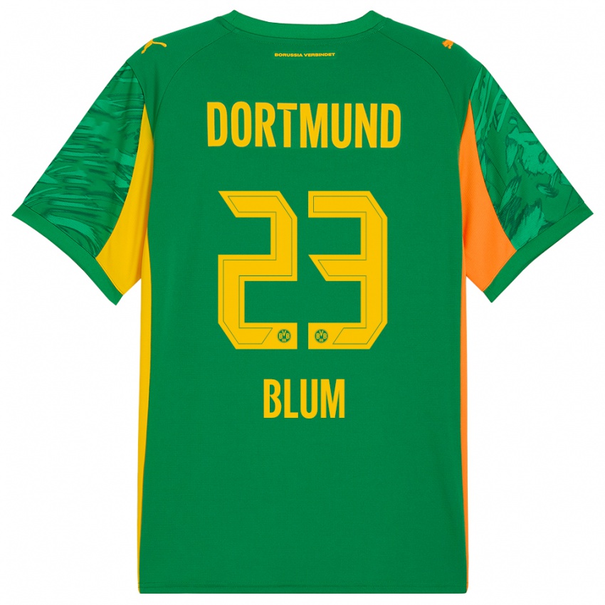 ילדים Caroline Blum #23 כתום ירוק חולצת שוער 2025/26 חולצה קצרה