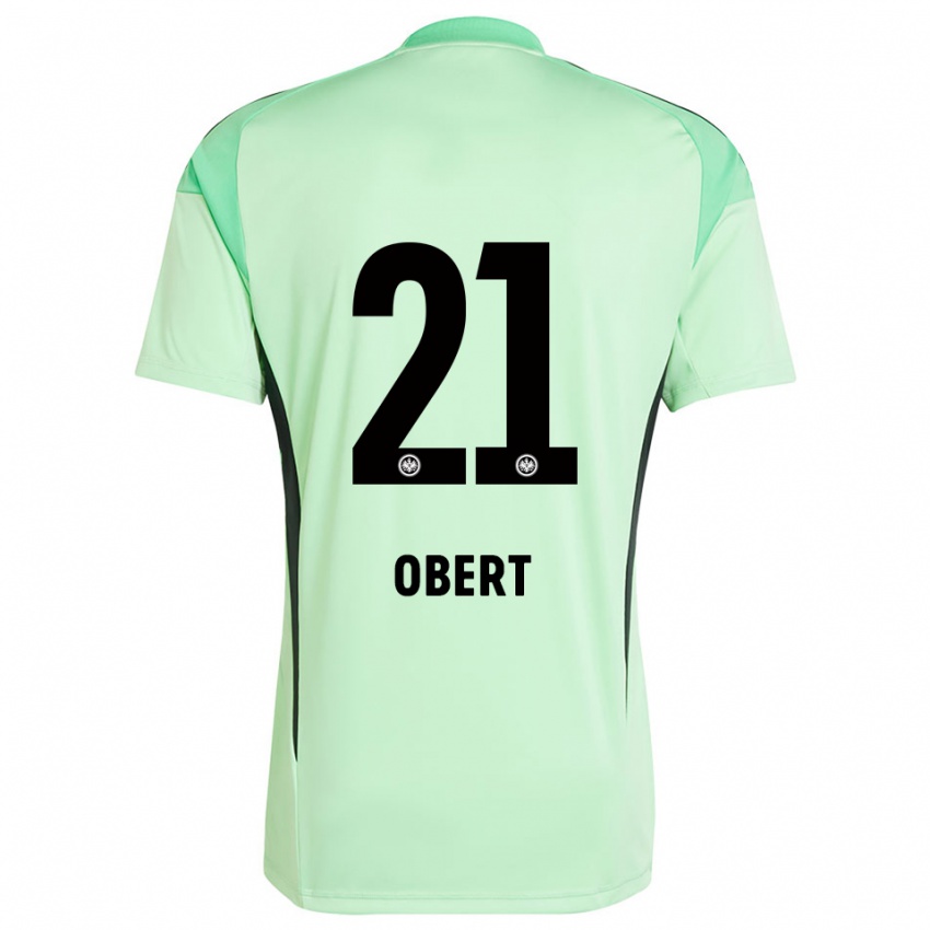 ילדים יורי אוברט #21 שחור ירוק בהיר חולצת שוער 2025/26 חולצה קצרה