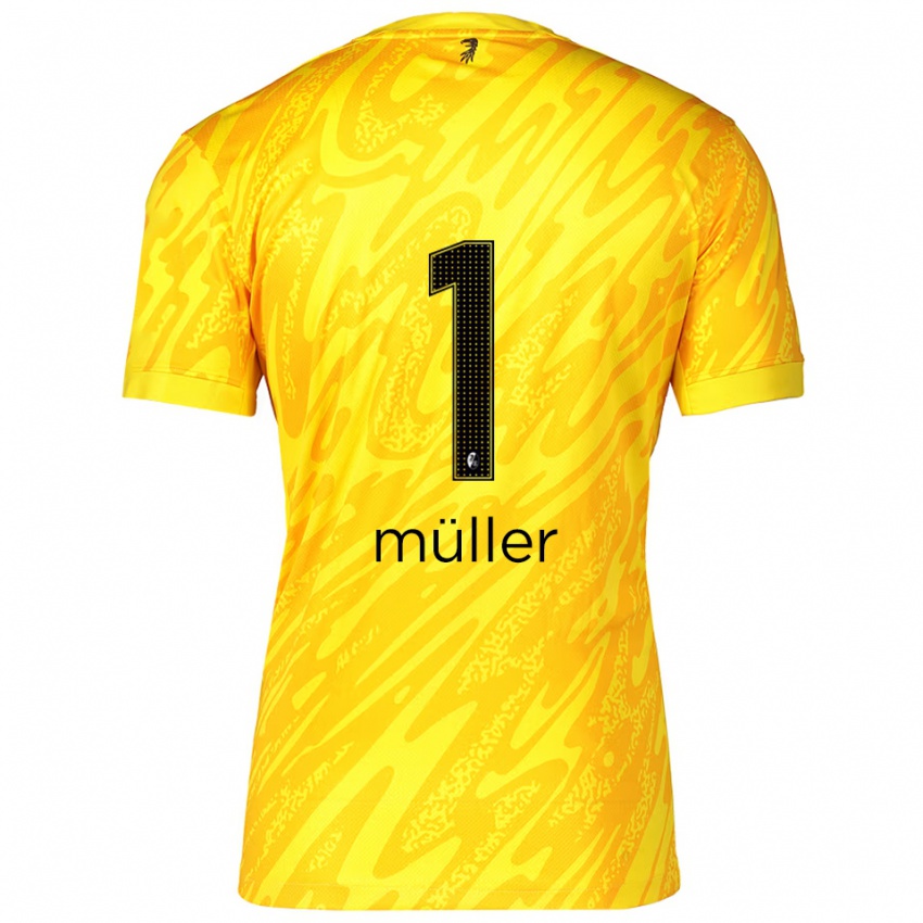 ילדים Philipp Müller #1 צהוב שחור חולצת שוער 2025/26 חולצה קצרה