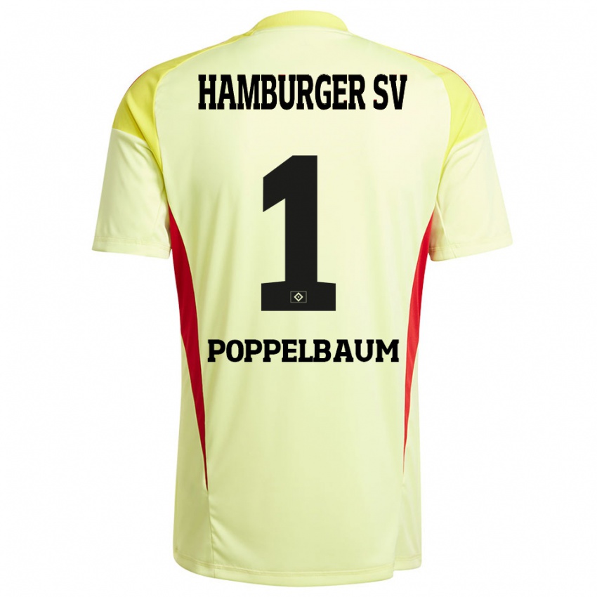 ילדים קולין פרדריק פופלבאום #1 צהוב אדום שחור חולצת שוער 2025/26 חולצה קצרה