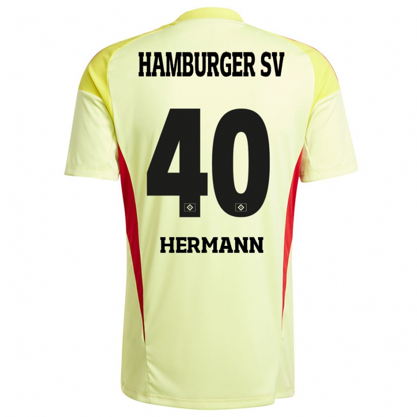 ילדים האנס סטפן הרמן #40 צהוב אדום שחור חולצת שוער 2025/26 חולצה קצרה