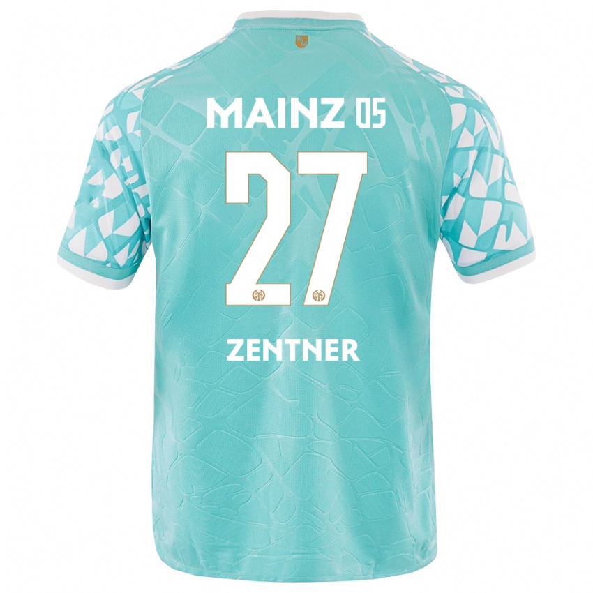 ילדים רובין צנטנר #27 לבן טורקיז חולצת שוער 2025/26 חולצה קצרה