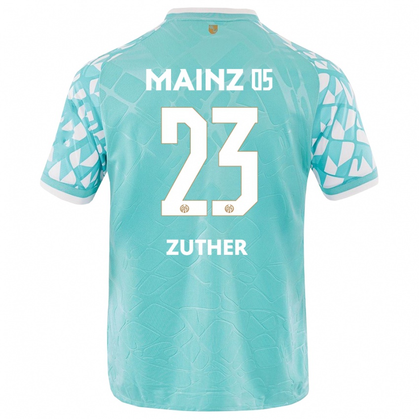 ילדים Pit Zuther #23 לבן טורקיז חולצת שוער 2025/26 חולצה קצרה