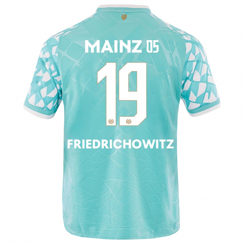 ילדים Anna Friedrichowitz #19 לבן טורקיז חולצת שוער 2025/26 חולצה קצרה