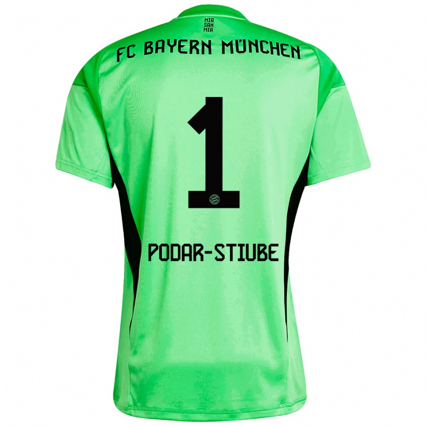 ילדים David Podar-Stiube #1 ירוק אביבי בינוני חולצת שוער 2025/26 חולצה קצרה