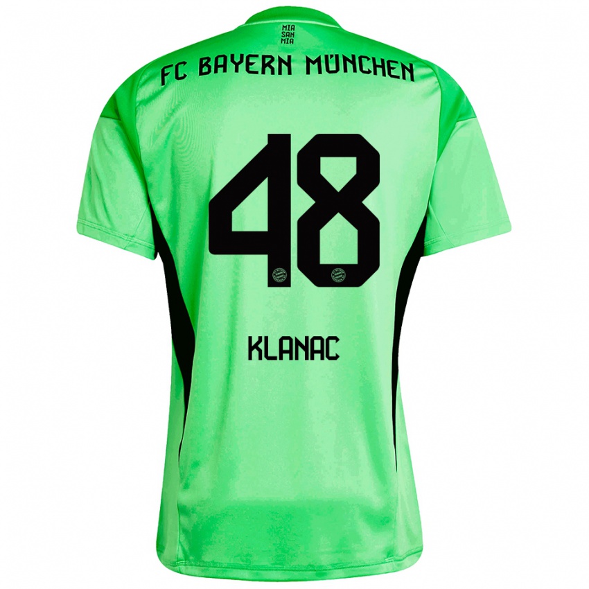 ילדים לאון קלנץ #48 ירוק אביבי בינוני חולצת שוער 2025/26 חולצה קצרה