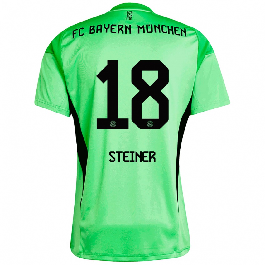 ילדים Michael Steiner #18 ירוק אביבי בינוני חולצת שוער 2025/26 חולצה קצרה