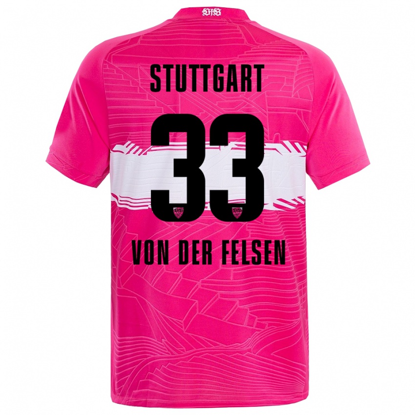 ילדים Jerik von der Felsen #33 שחור ורוד עמוק חולצת שוער 2025/26 חולצה קצרה