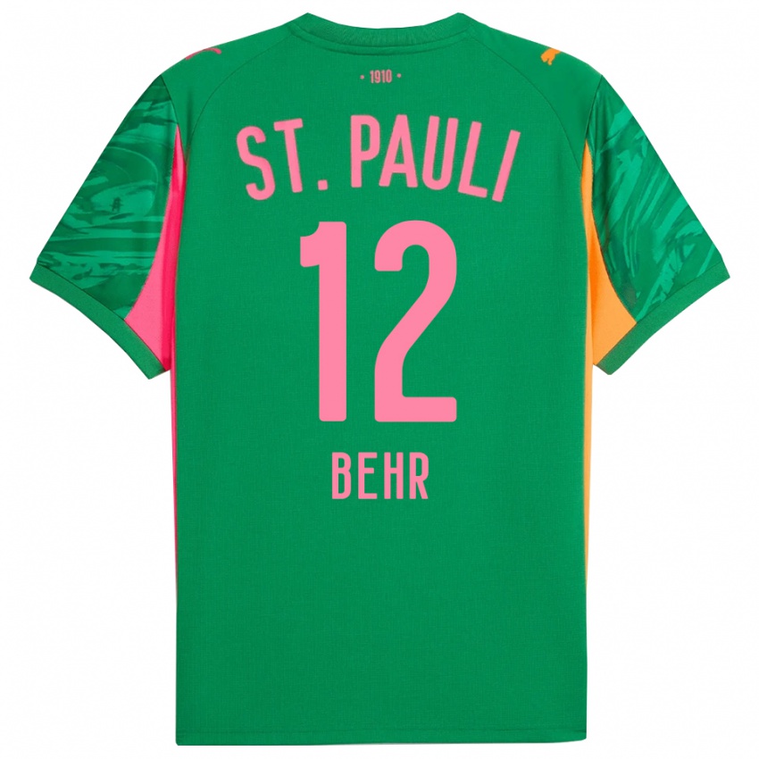 ילדים יורי בער #12 ורוד כתום ירוק חולצת שוער 2025/26 חולצה קצרה