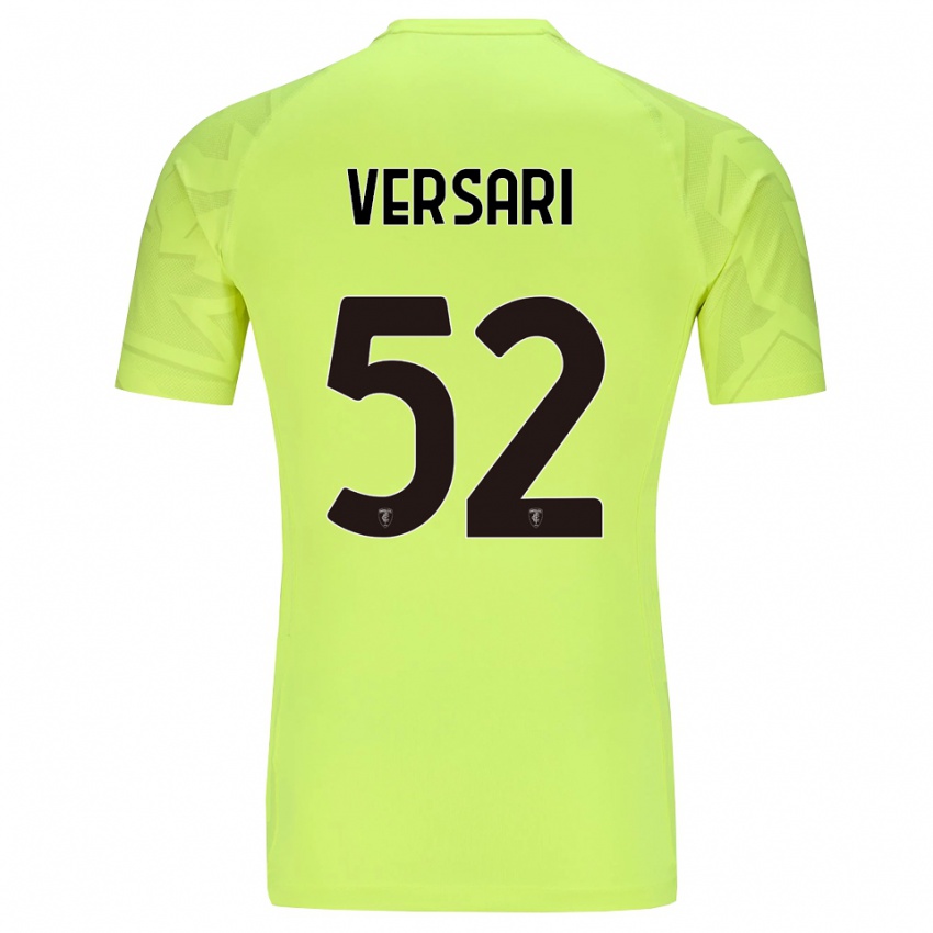 ילדים פרנצ׳סקו ורסארי #52 ירוק פלורסנט חולצת שוער 2025/26 חולצה קצרה