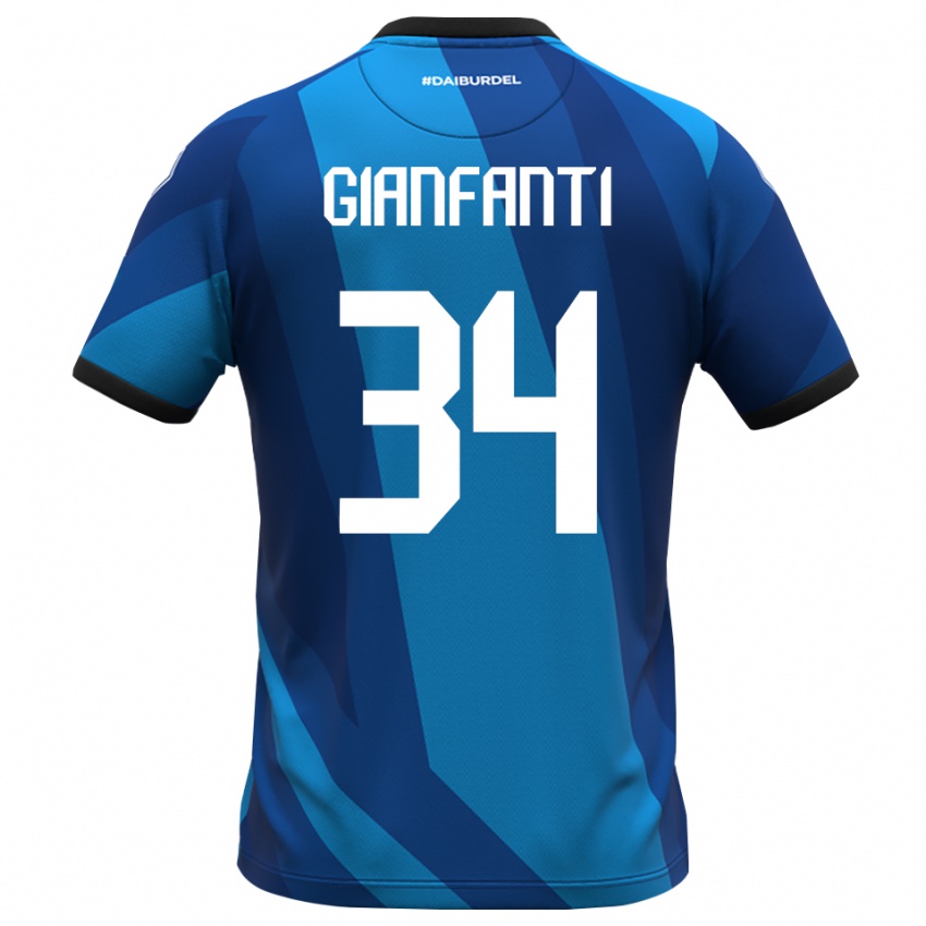 ילדים Simone Gianfanti #34 כחול רויאל כתום חולצת שוער 2025/26 חולצה קצרה