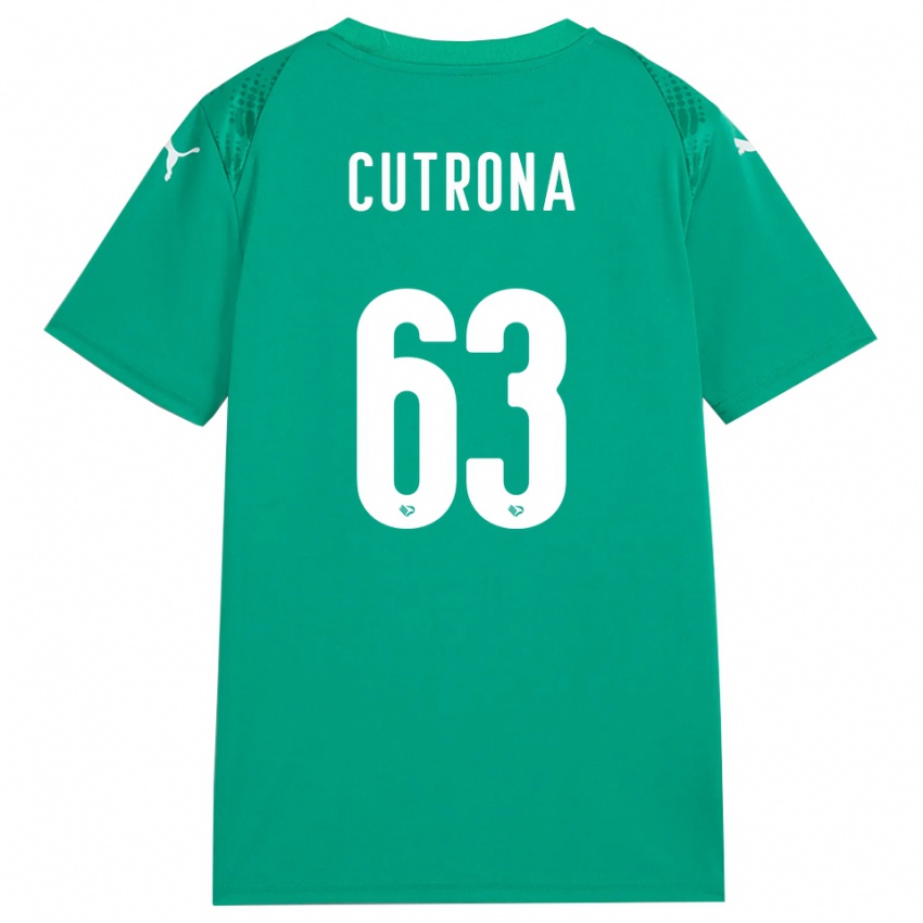 ילדים Francesco Cutrona #63 לבן ירוק ים חולצת שוער 2025/26 חולצה קצרה