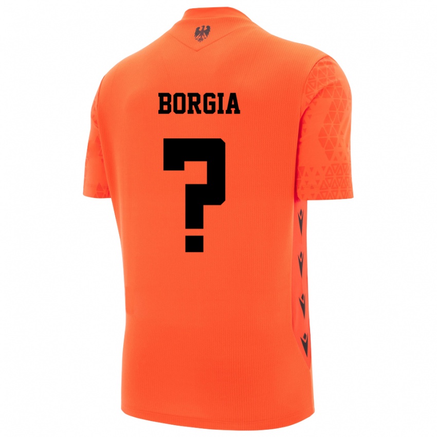 ילדים Francesco Borgia #0 שחור כתום כהה חולצת שוער 2025/26 חולצה קצרה