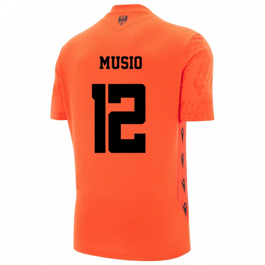 ילדים Luca Musio #12 שחור כתום כהה חולצת שוער 2025/26 חולצה קצרה