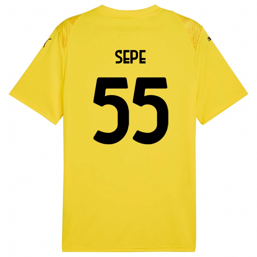 ילדים לואיג'י ספה #55 שחור צהוב חולצת שוער 2025/26 חולצה קצרה