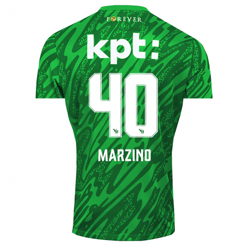 ילדים דריו מרזינו #40 לבן ירוק חולצת שוער 2025/26 חולצה קצרה