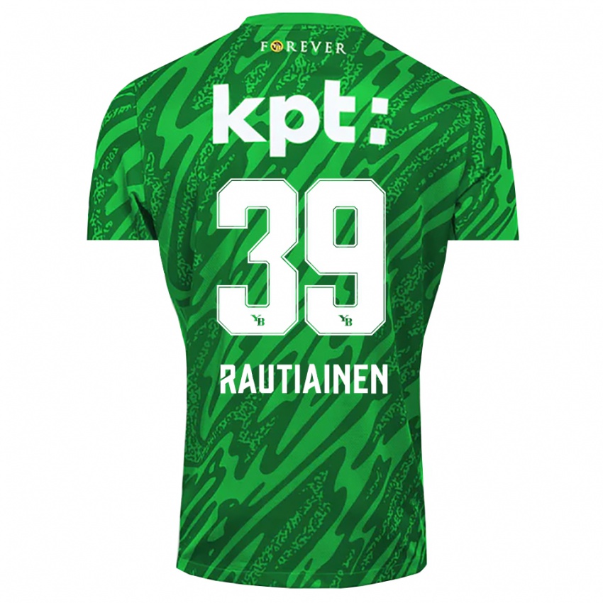 ילדים Iina Rautiainen #39 לבן ירוק חולצת שוער 2025/26 חולצה קצרה