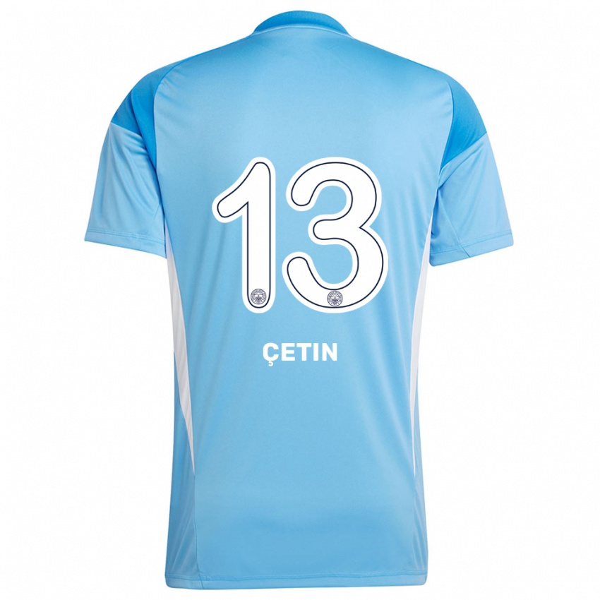 ילדים Tarık Çetin #13 לבן כחול רויאל חולצת שוער 2025/26 חולצה קצרה