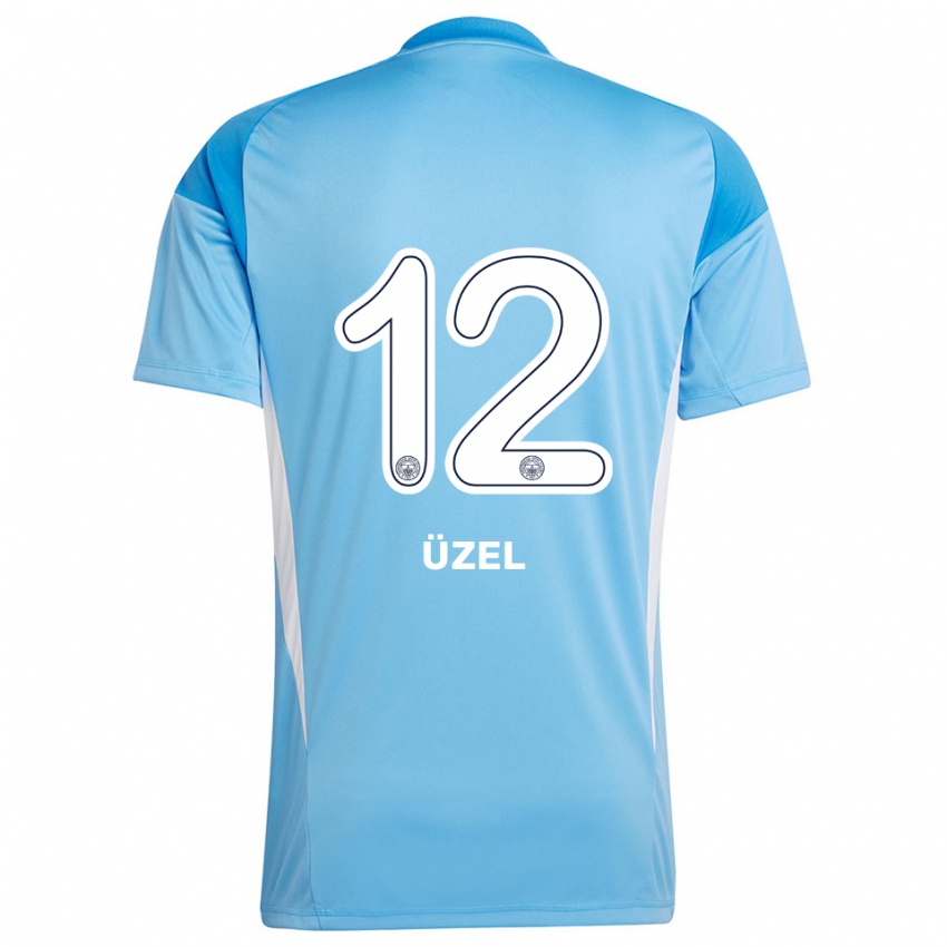 ילדים Nevzat Üzel #12 לבן כחול רויאל חולצת שוער 2025/26 חולצה קצרה