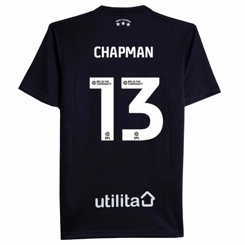 ילדים ג'ייקוב צ'פמן #13 שחור לבן חולצת שוער 2025/26 חולצה קצרה