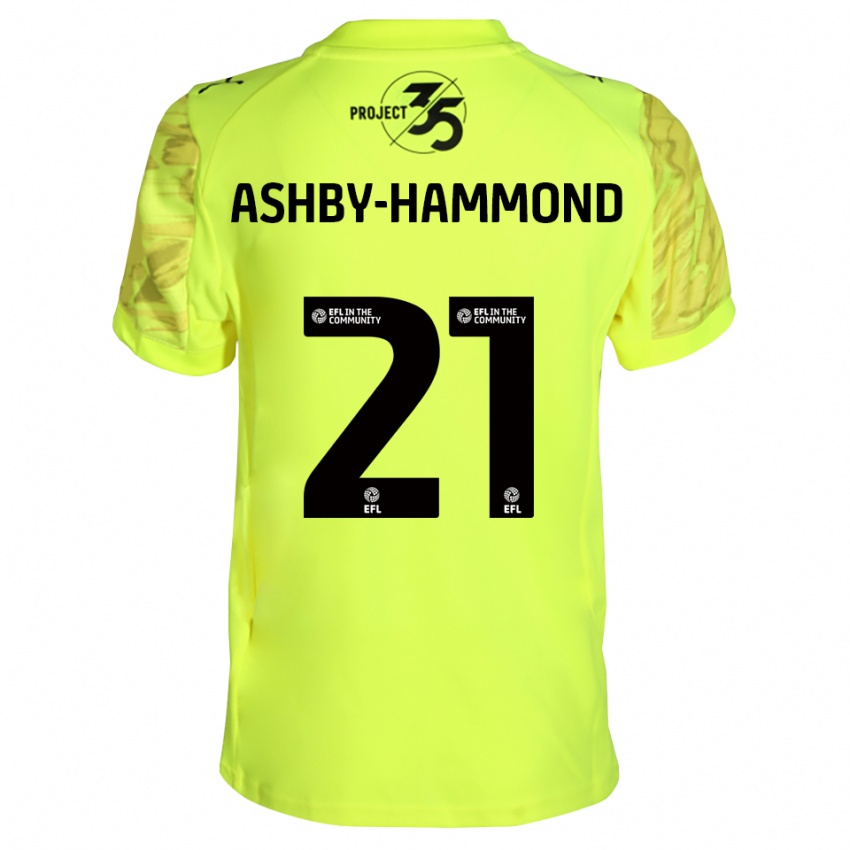 ילדים לוקה אשבי-האמונד #21 שחור ירוק פלורסנט חולצת שוער 2025/26 חולצה קצרה