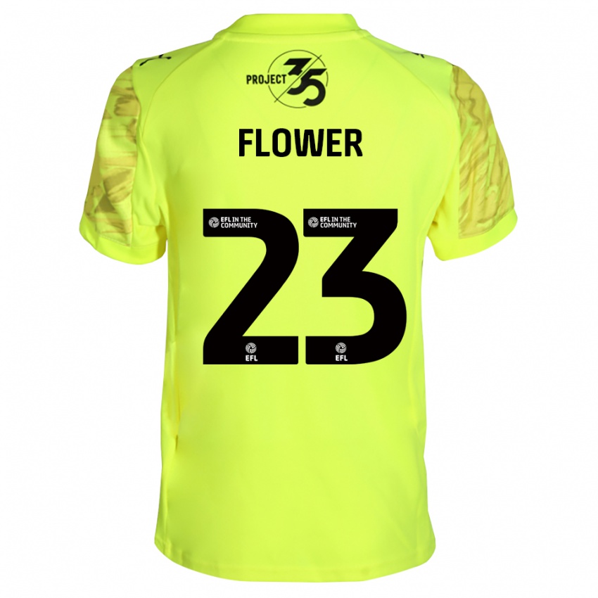 ילדים ג'ק פרח #23 שחור ירוק פלורסנט חולצת שוער 2025/26 חולצה קצרה