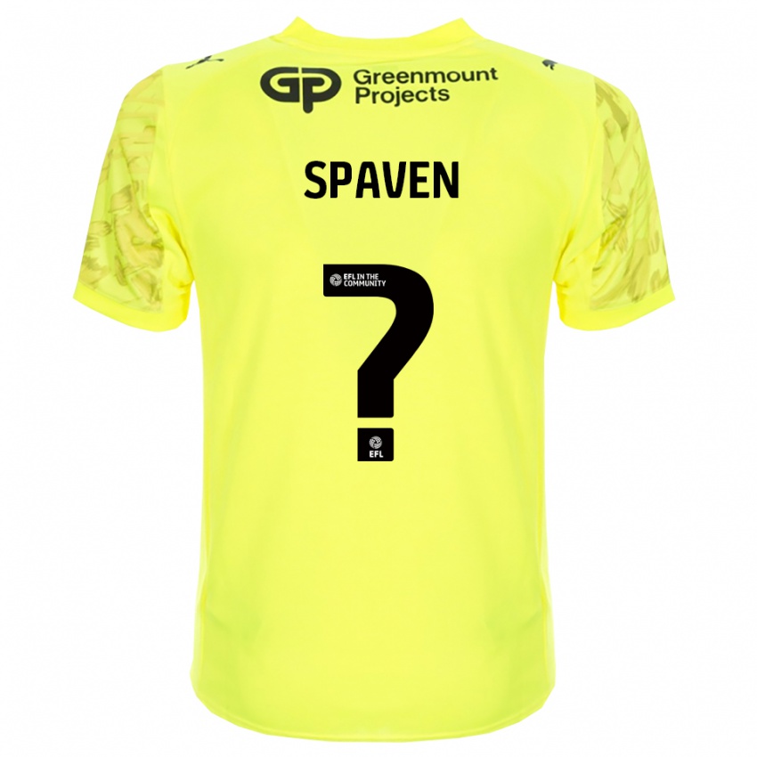 ילדים Jake Spaven #0 שחור ירוק פלורסנט חולצת שוער 2025/26 חולצה קצרה