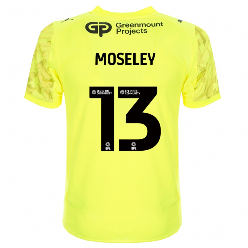 ילדים Faye Moseley #13 שחור ירוק פלורסנט חולצת שוער 2025/26 חולצה קצרה