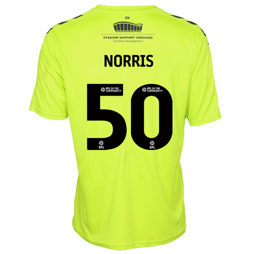 ילדים ויל נוריס #50 ירוק פלורסנט חולצת שוער 2025/26 חולצה קצרה