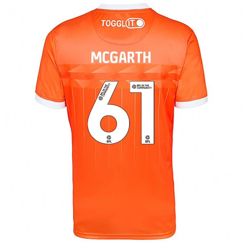 ילדים Ethan McGarth #61 לבן כתום חולצת שוער 2025/26 חולצה קצרה