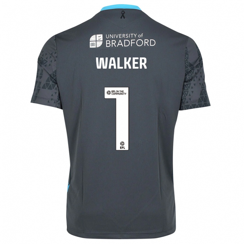 ילדים Sam Walker #1 אפור שחור חולצת שוער 2025/26 חולצה קצרה